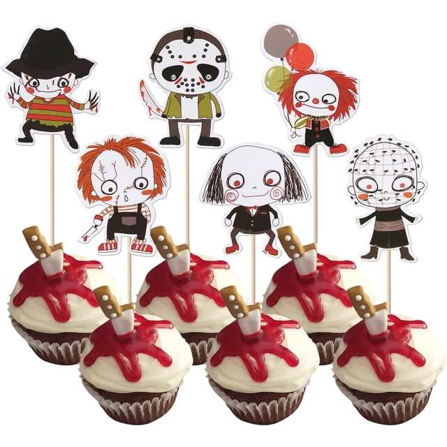 Cupcake Toppers YCTHUNFISH Classic Movie Horror, paquete de 36 unidades