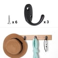 thumbnail image 7 of Uxcell Wall Hooks Zinc Alloy Single Hook Caps Coat Towel Wall DIY Hanger Black 3 Pcs, 7 of 7