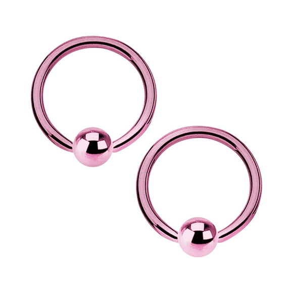 Anneaux de Perles Captives Plaqués Ions en Acier Chirurgical 14 Gauge Vendus par Paire