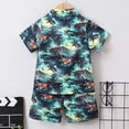 thumbnail image 5 of Boys Clothes Baby 2PCS Shorts Set Kids Summer Cotton Button Down Printed Short-sleeved Beach 6M 12M 18M 24M 3T 4T Top And Sleep Sleepwear 2Pc Pjs T Shirt Pullover Tops, 5 of 7
