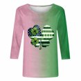 thumbnail image 4 of Meichang Hauts d'Été pour Femmes Manches 3/4 T-Shirts de la Saint-Patrick T-Shirts Graphiques Irlandais Chanceux Hauts Irlandais T-Shirts Col Rond Blouses, 4 of 5