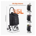 thumbnail image 4 of Stair Climber Trolley Dolly - 36L Folding Shopping Cart, 6-Wheel Stair Climbing Handcart, Grocery Laundry Cart, Foldable Utility Cart - Black, 4 of 7