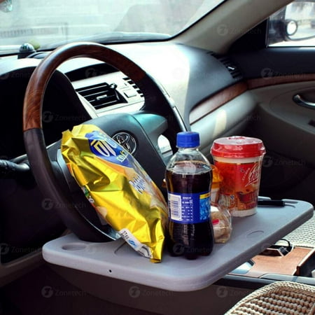 Zone Tech Multi Functional Portable Car Laptop And Food Steering Wheel Tray Gray Table Vehicle Seat Mount Notebook Eating Desk Canada Multi Functional Portable Car Laptop, Portable Tray Table For Car