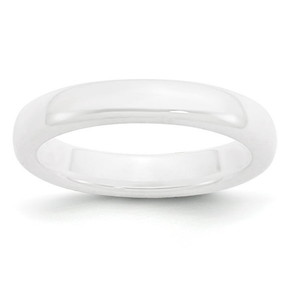 White Ceramic Ring Band Wedding Standard Domed 4mm Polished