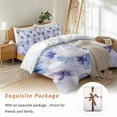 thumbnail image 7 of Purple Blue Bedding Duvet Cover Set King Size 4 Pieces Pansy Flowers Abstract Watercolor Ombre Petals Bedding Set with Zipper Closure, 1 Comforter Cover 92x106 Inches 1 Flat Sheet & 2 Pillow Cases, 7 of 7