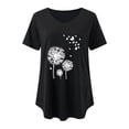 thumbnail image 4 of ladies loose casual v neck short sleeve dandelion print womens t shirt wear women black m, 4 of 4