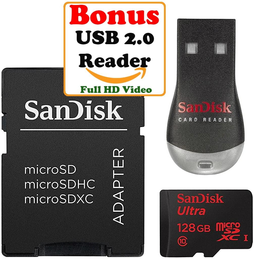 SanDisk Ultra 128GB microSDXC UHSI Card with Black Adapter Class 10