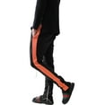 thumbnail image 3 of Ma Croix Mens Stripe Track Pants Skinny Fit Elastic Athletic Training Joggers, 3 of 6