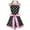 Black Pink, variant on Aspire Retro Polka Dots Kitchen Apron For Women, Christmas Cooking Apron Waitress Cafe Working Apron