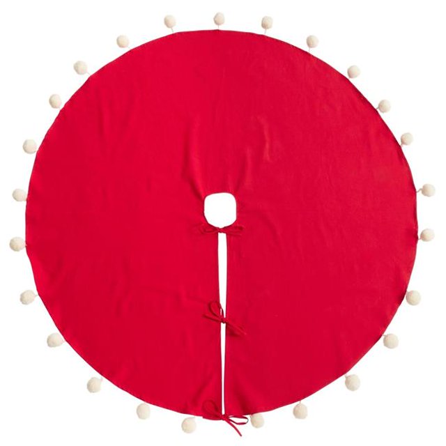 Jupe Ronde Rouge à Pompons 72 Po.
