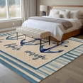 thumbnail image 4 of Blue Nautical Anchor Area Rugs 5'x7', Small Throw Rugs for Laundry Room Playroom, Country Retro Ocean Beach Stripes Beige Indoor Outdoor Rug Non-Slip Low Pile Carpet Runner Reversible Floor Mats, 4 of 8