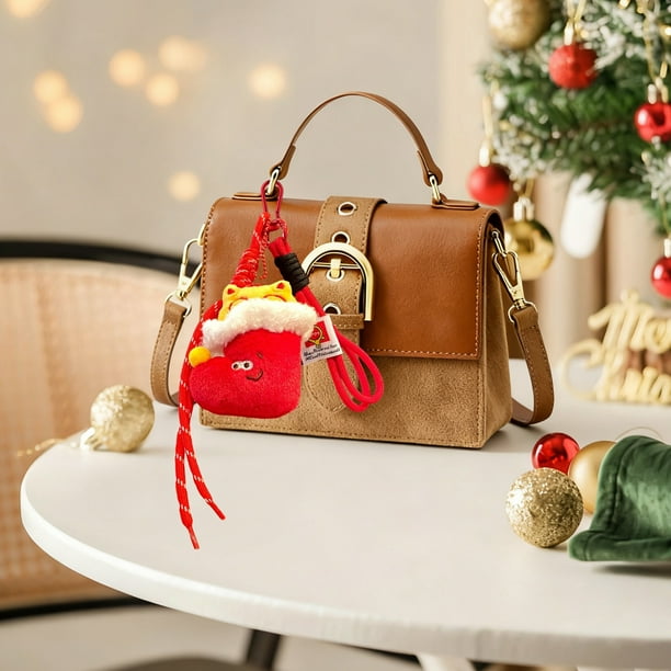 Llavero de fibra de poliéster, adornos navideños, colgante navideño, linda figura de jengibre, llavero, bolso, decoración, regalo de Navidad, decoraciones de Halloween, decoración de otoño, decoración