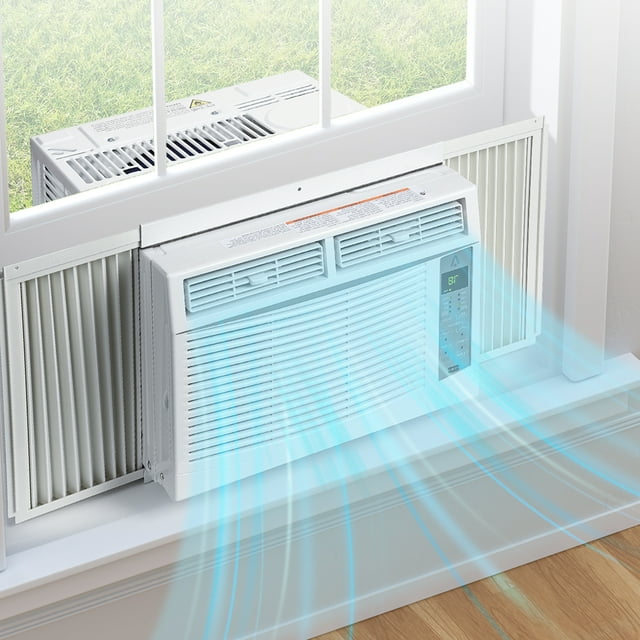 6000 BTU Window Air Conditioner with WIFI Function and Fixed-Speed Operation, ABS Housing, for Small Rooms, Compact Window-Mount AC for Bedroom or Apartment, White