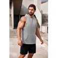 thumbnail image 6 of COOFANDY Men's 2 Pack Workout Hooded Tank Tops Bodybuilding Muscle Cut Off T Shirt Sleeveless Gym Hoodies, 6 of 7