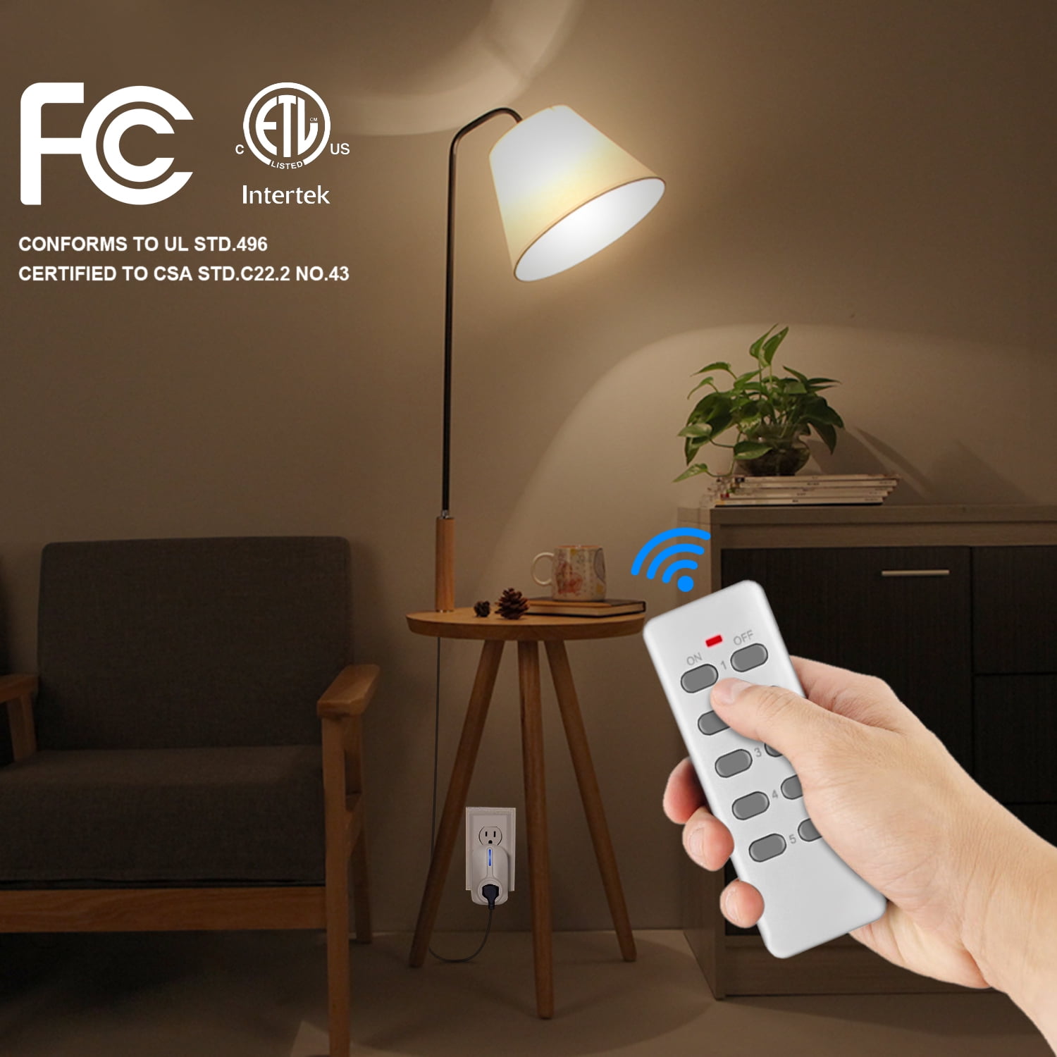 Wireless Remote Control Outlet Switch 500 ft long Range for Lights Lamps  Fans ×2