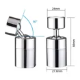 thumbnail image 4 of Aireador del grifo del fregadero de la cocina Bola giratoria de latón doble 80 Ángulo grande ajustable 2 funciones de pulverización Flujo de burbuja suave/pulverizador potente Aireador del grifo Repl, 4 of 5