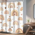 thumbnail image 3 of Boho Rainbow Shower Curtain for Girl 72Wx72L Inch Kids Abstract Colorful Cartoon Love Heart Cute Lovely Watercolor Modern Shower Curtain Bathroom Set Bath Curtain Bathtub Accessories Home Decor, 3 of 6