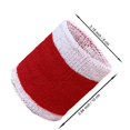 thumbnail image 6 of COUVER 3 Inch Striped Terry Cotton Athletic Sweat Wristbands Heather White Red 2 Pairs (Mens), 6 of 7