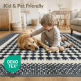 thumbnail image 4 of ODIKA 8'x10' Washable Area Rug Non-Shedding, Easy Care, Checkered Geometric Dot Interlocking Border Entry Music Long for King Size Bedroom Under Bed, Master Suite, 4 of 7
