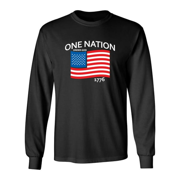 One Nation Under God Sarcastic Novelty Gift Idea Adult Humor Funny Men's Long Sleeve Shirts