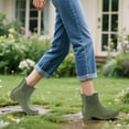 thumbnail image 2 of Women's Waterproof Chelsea Rain Boots, Slip-Resistant Rubber Garden Shoes, Green, Size 10, 2 of 6