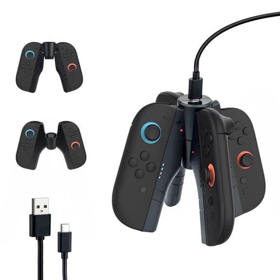 Mcbazel Quad Magnetic Fast Charging Grip Charger Station with LED Indicators for Switch 2 JoyCon