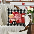 thumbnail image 4 of Valentines Day Pillow Cover 20x20 Inch Set of 2 Black White Buffalo Plaid Checkered Red Truck with Love Heart Letters Decoration Throw Pillow Covers Holiday Home Decorative Cushion Case, 4 of 6