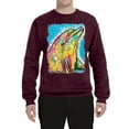 thumbnail image 2 of Wild Bobby Dean Russo Neon Colorfu Dolphin Animal Lover Unisex Crewneck Graphic Sweatshirt, Maroon, Medium, 2 of 5