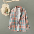 thumbnail image 3 of Oplxuo Plaid Flannel Shirts for Women Loose Fit Boyfriend Button Down Shirt Long Sleeve Casual Flannel Blouse Tops, 3 of 3