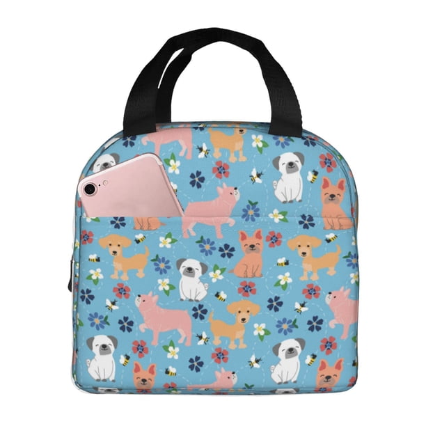 Easygdp Cute Dog Bolsa Térmica Premium - Tela Oxford Impermeable, Gran Capacidad, Bolsillo Frontal, Unisex para Trabajo, Escuela, Actividades al Aire Libre y Picnics