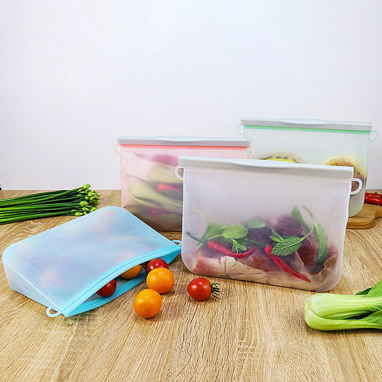 Buy Reusable Translucent Frosted PEVA Food Storage Bag for Sandwich Snack  Lunch Fruit Kitchen Storage Container by Just Green Tech on Dot & Bo