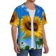 thumbnail image 2 of Fotbe Blue Sky Sunflower Camisa Estampada de Manga Corta para Hombre, Casual de Verano, Estilo Playero, Sin Arrugas-4X-Large, 2 of 5