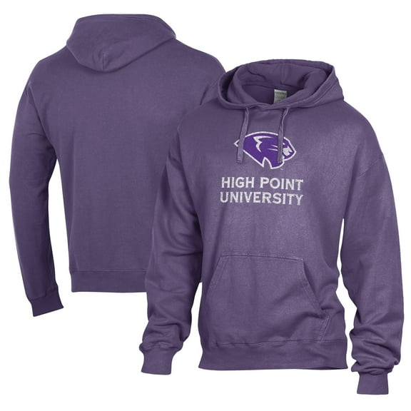 Men's Comfort Wash  Purple High Point Panthers Lightweight Fleece Pullover Hoodie