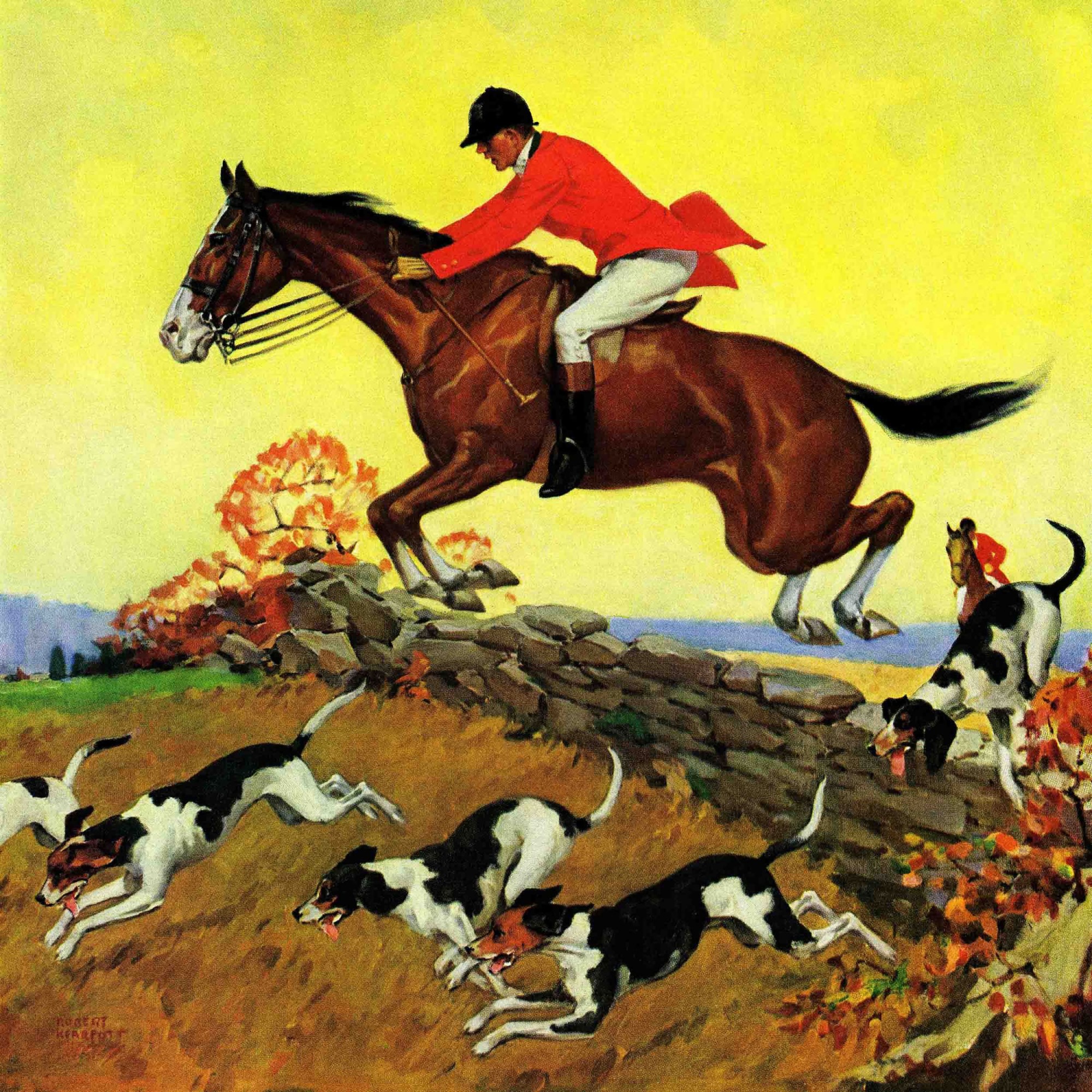 Marmont Hill Fox Hunter by Robert Keareote Painting Print on Canvas