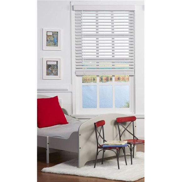 2 in. Cordless Faux Wood Blind, White - 31.5 x 48 in.