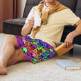 thumbnail image 4 of Mens Pajama Shorts, halloween star skull Sleep Shorts Men Pajama Bottoms Lounge PJ Shorts with Pockets, 4 of 6