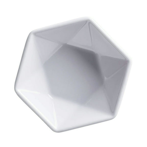 G.E.T. High-Strength Porcelain Geometric Appetizer Plate, 2.75", White (Set of 12)
