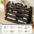 thumbnail image 3 of Acekid Fluted Dresser Bedroom 9 Drawer Dresser Large Capacity Anti-Tip Modern Chest Drawers Metal Handles Wooden, 3 of 8
