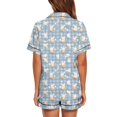 thumbnail image 4 of KLHDSF Womens 2 Piece Pajama Set Short Sleeve Top and Shorts Casual Summer Floral Loungewear Light Blue M, 4 of 7