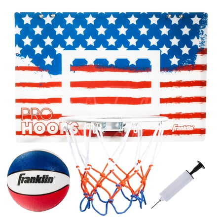 Franklin Sports Over The Door Mini Basketball Hoop - Slam Dunk Approved Steel Rim Indoor Hoop - Shatterproof Backboard - No Tools Setup for Bedroom + Office - Includes Ball + Pump - USA
