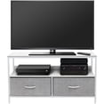 thumbnail image 2 of Sorbus TV Stand Cabinet Entertainment Center 25-50 Inch - Living Room Media Console Table, Steel Frame, Wood Top, Fabric Bins (White), 2 of 3