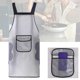 thumbnail image 4 of Delantal de trabajo TUMALL, delantal de cocina con bolsillo para secarse las manos, delantal para lavar platos, impermeable, blanco, 4 of 6