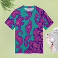thumbnail image 5 of Paisley Women T-Shirt Classic O Neck T-Shirts Short-Sleeve Trendy Animal Print Design Tshirt Casual Clothing, 5 of 5