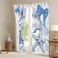 thumbnail image 3 of Manfei Sketch Seashell Bow Blackout Curtains,Starfish Coral Ocean Window Curtains Pack of 2 (38x45 Each), 3 of 6