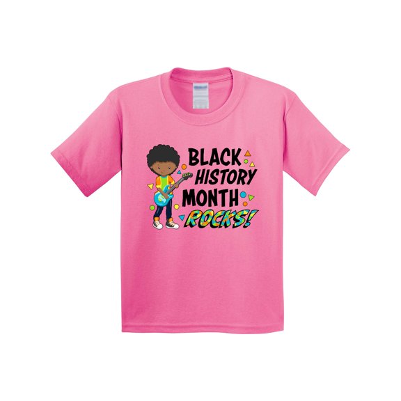 Inktastic Black History Month Rocks Boy with Guitar Youth T-Shirt