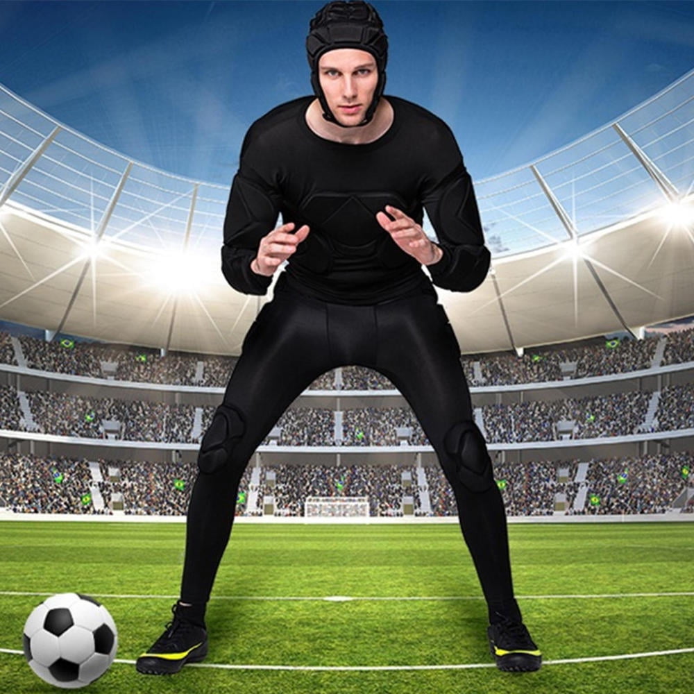 liilaimic Padded Shirt Breathable Soccer Goalie Pants Soft Helmet Head Protector Headgear for Soccer Paintball
