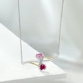 thumbnail image 4 of Gem Stone King 925 Silver and 10K Yellow Gold Necklace Pink Moissanite Created Ruby (1.16 Cttw), 4 of 4