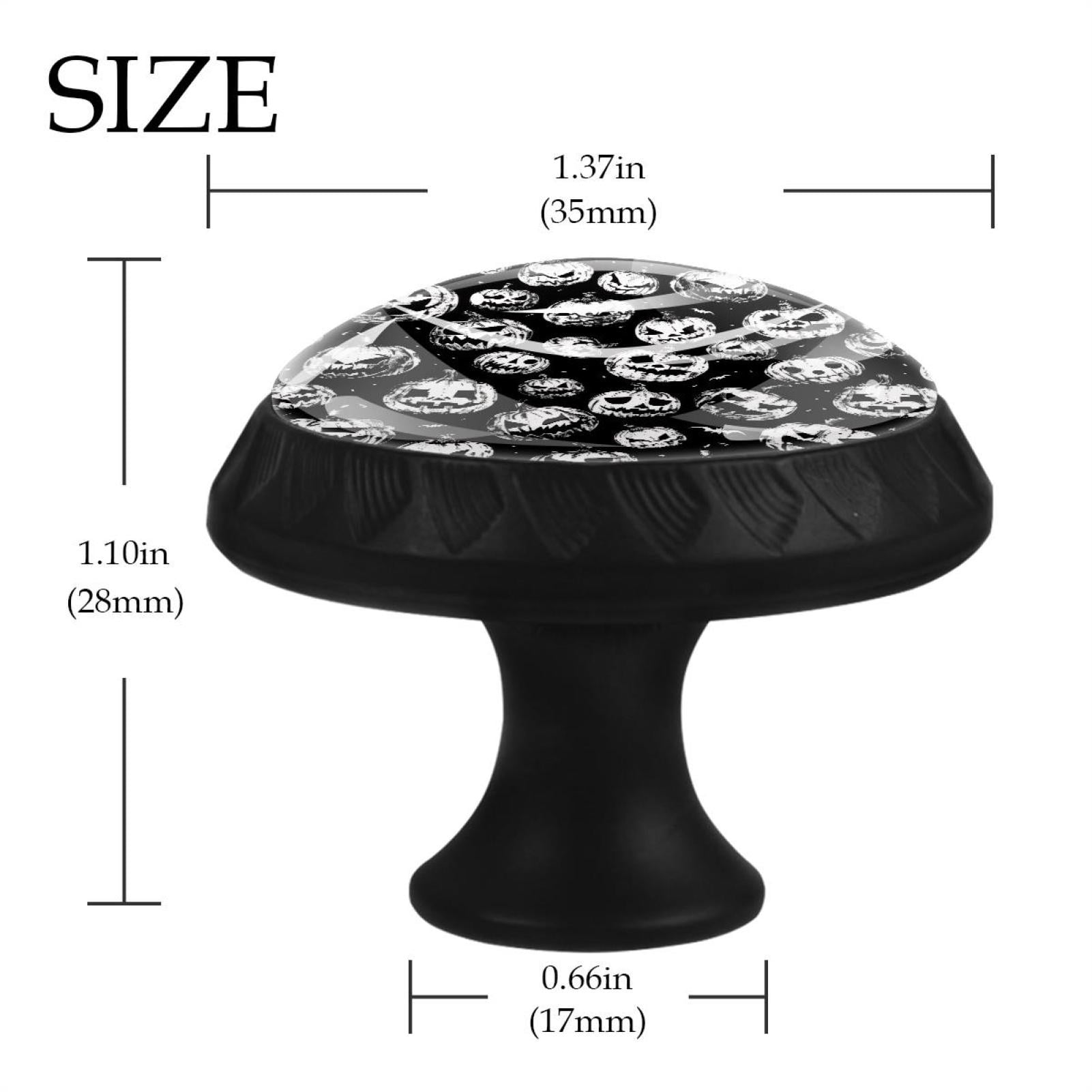 12 Pcs Cabinet Knobs Halloween Spooky Pumpkins, Round Crystal Glass Drawer Dresser Wardrobe Handles Pulls Door Cupboard Hardware Knob with Screws for Home Kitchen