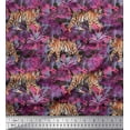 thumbnail image 1 of Soimoi Cotton Jersey Fabric texture,leaves & tiger Animal Decor Fabric Printed Yard 58 Inch Wide, 1 of 1