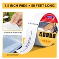 thumbnail image 2 of MOGOFE RV Roof Sealant Tape White, 1.5 Inch x 50 Feet RV Repair Roof Sealer Seal Tape UV-Resistant Waterproof Sealant Tape for RV Repair, Camper, Trailer, Boat Sealing, Leaking Roof, Window, 2 of 6